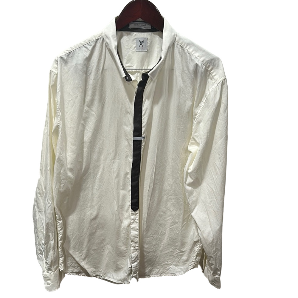 Marc Ecko cut&sew XL White Casual Button Down Shirt GUC.